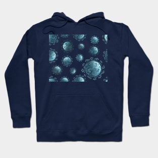 Blue coronavirus bacteria pattern Hoodie